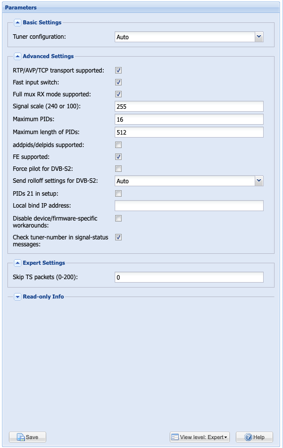 dvb-s configuration