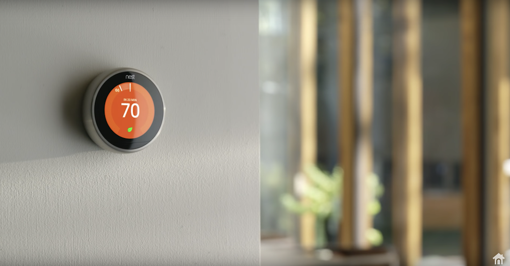 Photo of a nest thermostat wall mounted